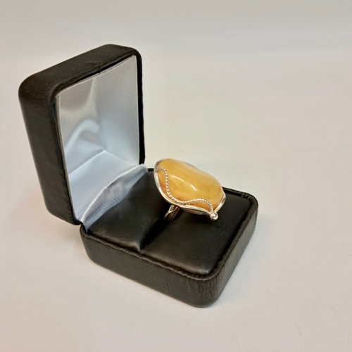HWG-2318 Ring, Butterscotch Amber with Sterling Silver $80 at Hunter Wolff Gallery